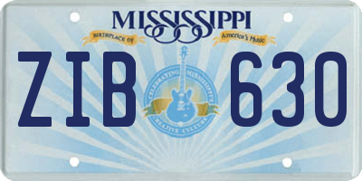 MS license plate ZIB630