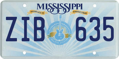 MS license plate ZIB635