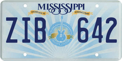 MS license plate ZIB642