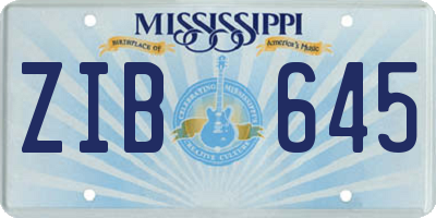 MS license plate ZIB645