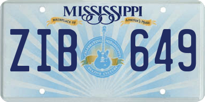 MS license plate ZIB649