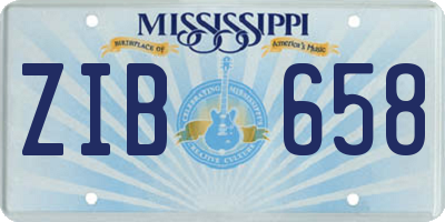 MS license plate ZIB658
