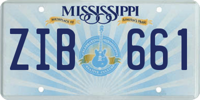 MS license plate ZIB661