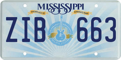 MS license plate ZIB663
