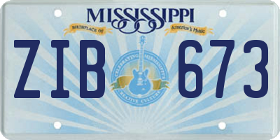 MS license plate ZIB673