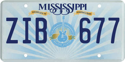 MS license plate ZIB677