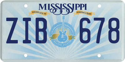 MS license plate ZIB678