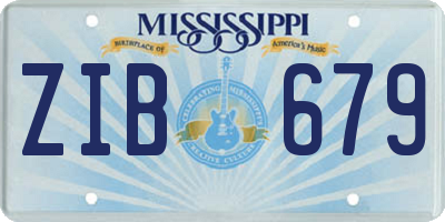 MS license plate ZIB679