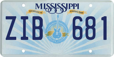 MS license plate ZIB681