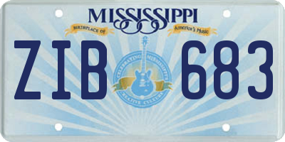 MS license plate ZIB683
