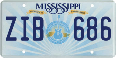 MS license plate ZIB686