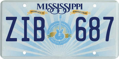 MS license plate ZIB687