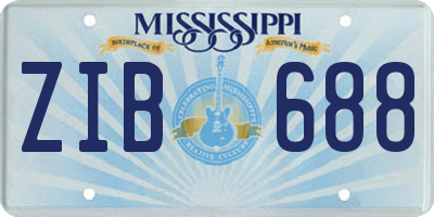 MS license plate ZIB688