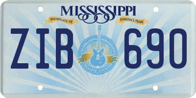MS license plate ZIB690
