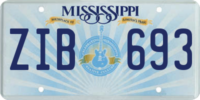 MS license plate ZIB693