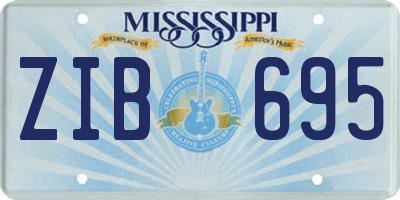 MS license plate ZIB695