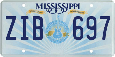 MS license plate ZIB697