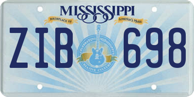 MS license plate ZIB698