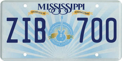 MS license plate ZIB700