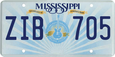 MS license plate ZIB705