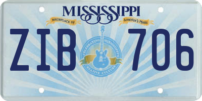 MS license plate ZIB706