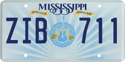 MS license plate ZIB711