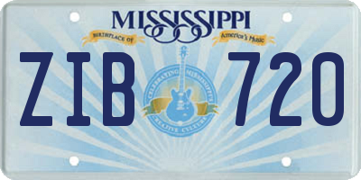 MS license plate ZIB720