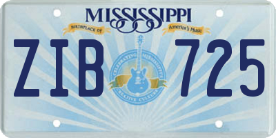 MS license plate ZIB725