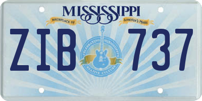 MS license plate ZIB737