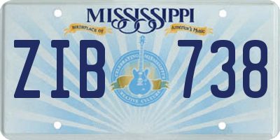 MS license plate ZIB738