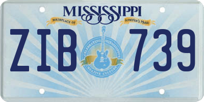 MS license plate ZIB739