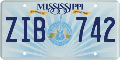 MS license plate ZIB742