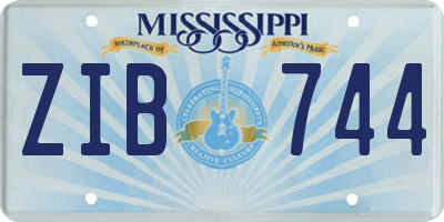 MS license plate ZIB744