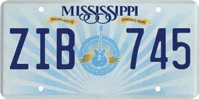 MS license plate ZIB745