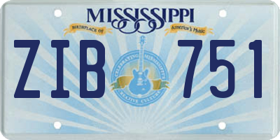 MS license plate ZIB751