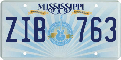 MS license plate ZIB763