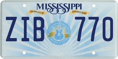 MS license plate ZIB770