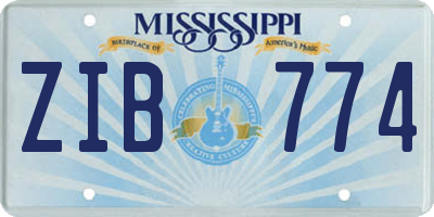 MS license plate ZIB774