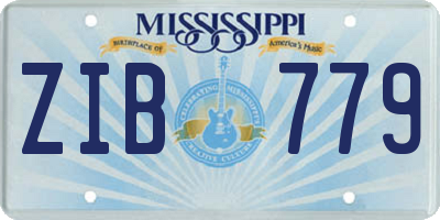 MS license plate ZIB779