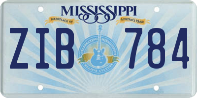 MS license plate ZIB784