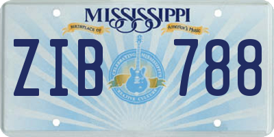 MS license plate ZIB788
