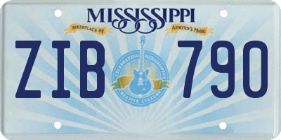 MS license plate ZIB790