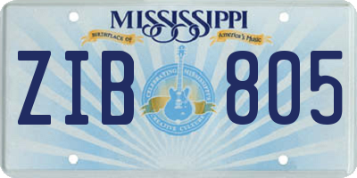 MS license plate ZIB805