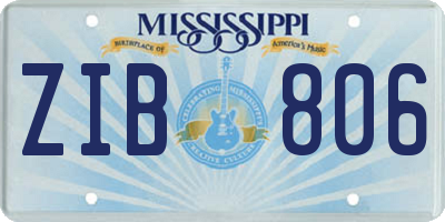 MS license plate ZIB806
