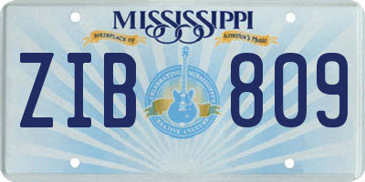 MS license plate ZIB809