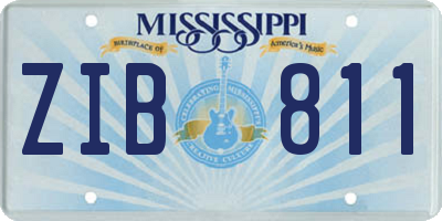 MS license plate ZIB811