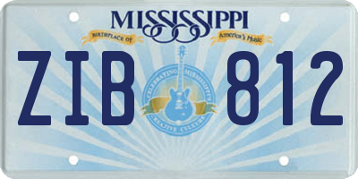 MS license plate ZIB812