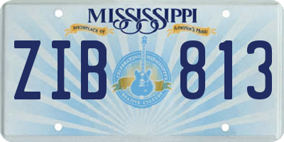 MS license plate ZIB813
