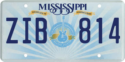 MS license plate ZIB814
