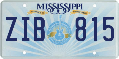 MS license plate ZIB815